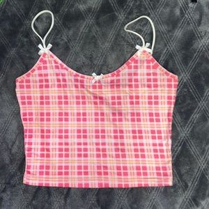 Pink Striped Crop Top